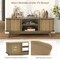 Costway TV Stand for TV up to 55 Inch Television Cabinet with 2 Open Shelves Sliding Doors